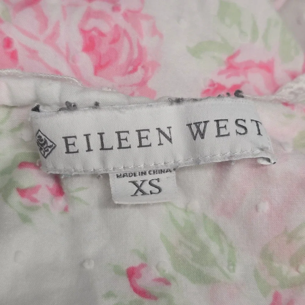 Eileen West Nightgown Dress Women XS Floral Cotton Dobby Sleeveless Coquette